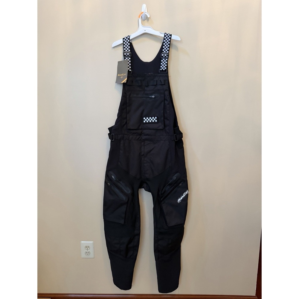 MENDLOR Motorcycle Bibs Racing Suit Motoralls Pants Black Size 32 NWT